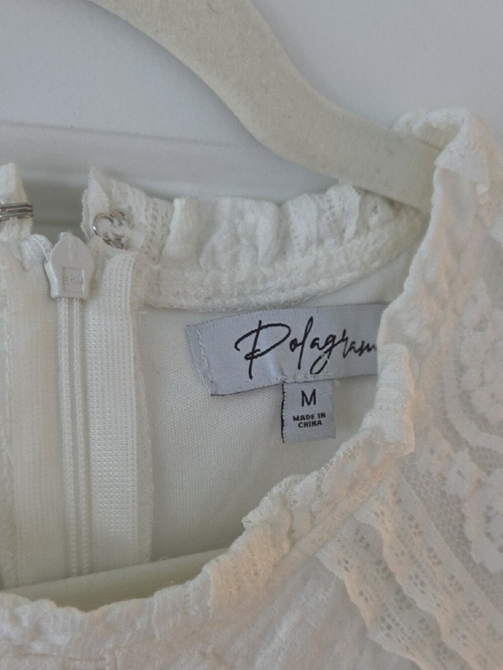 Polagram Ivory Textured Lace Midi Dress - Picture 3 of 9